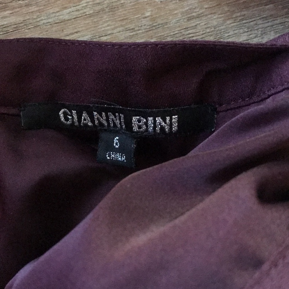 Gianni Bin Maroon/Cream Lace Dress - Size 6 - Picture 5 of 5